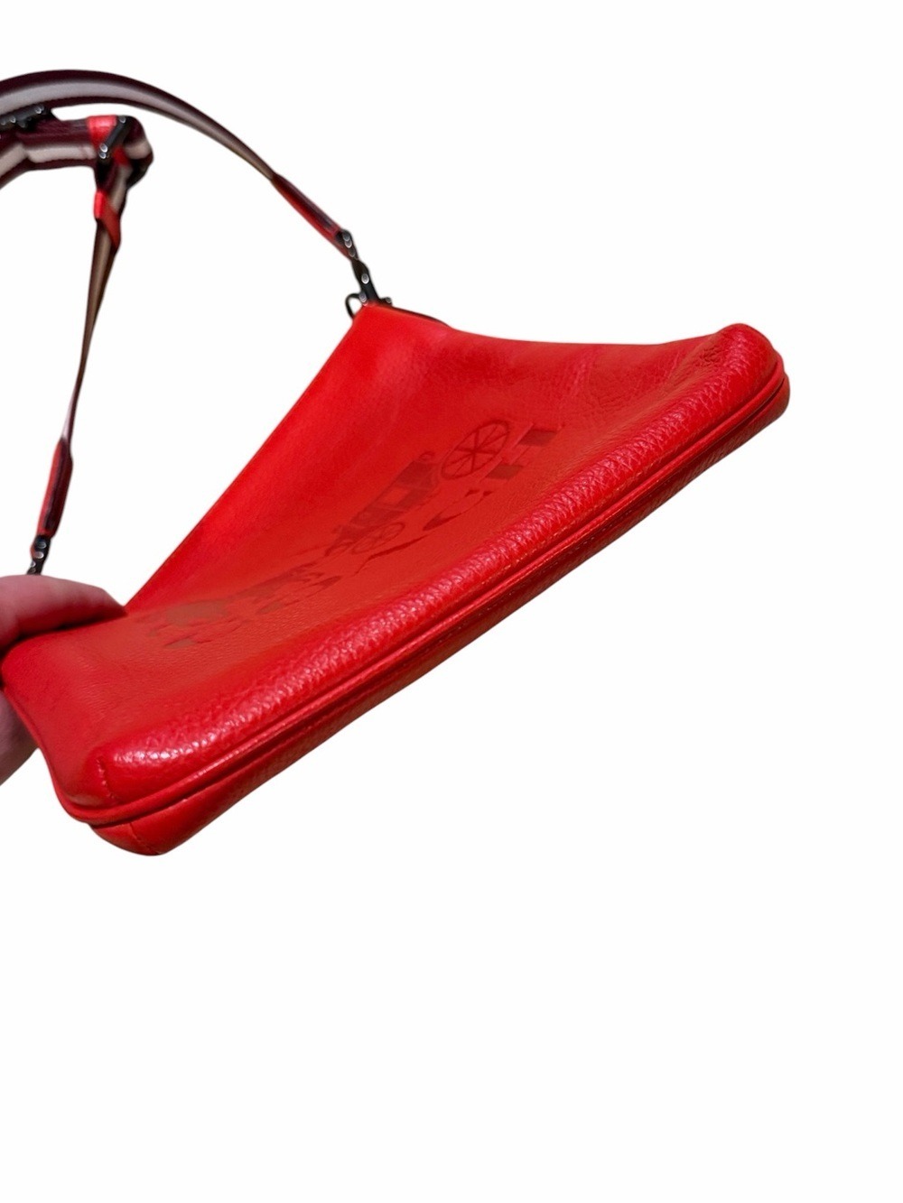 Coach Red Pebbled Leather Jes Slim Crossbody Bag - Picture 11 of 11